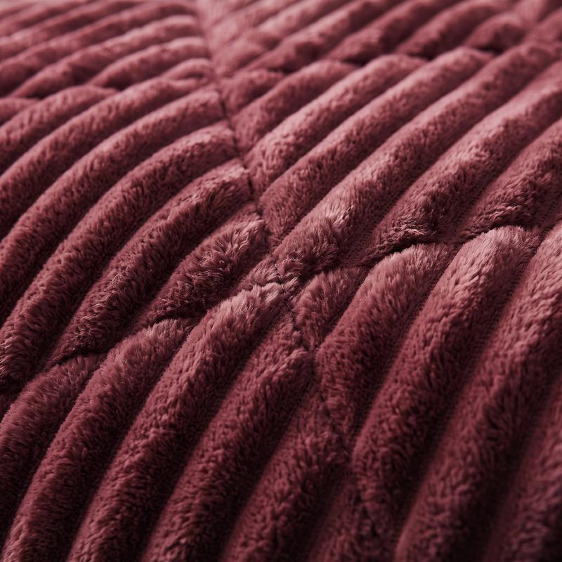 Lazy all-in-one dekbed ribstof - bordeaux - 4