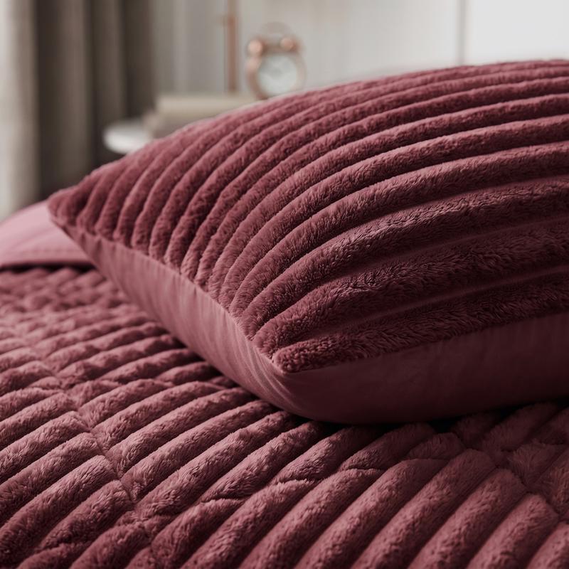 Lazy all-in-one dekbed ribstof - bordeaux - 5