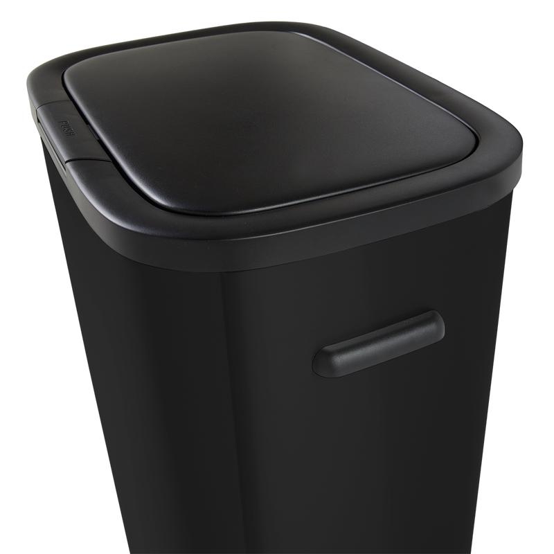 Prullenbak met drukdeksel - 60 liter - zwart - 7