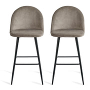Barkruk Velvet set van 2 - Taupe - 1