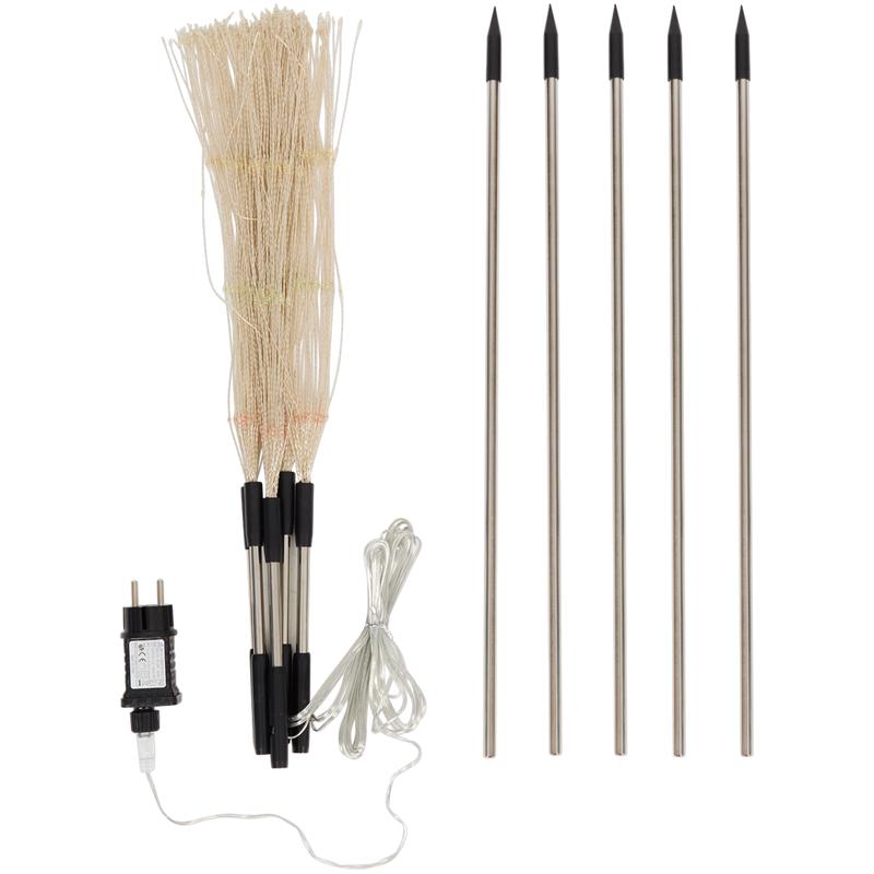 Tuinstekers kerstverlichting met buigbare takken - 5 stuks - 2