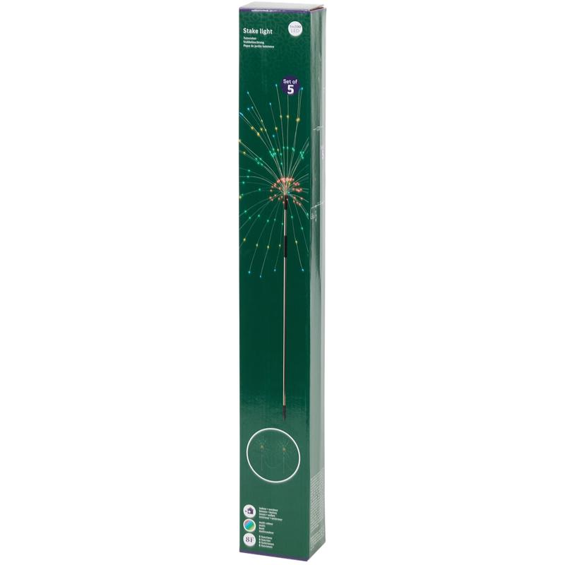 Tuinstekers kerstverlichting met buigbare takken - 5 stuks - 4