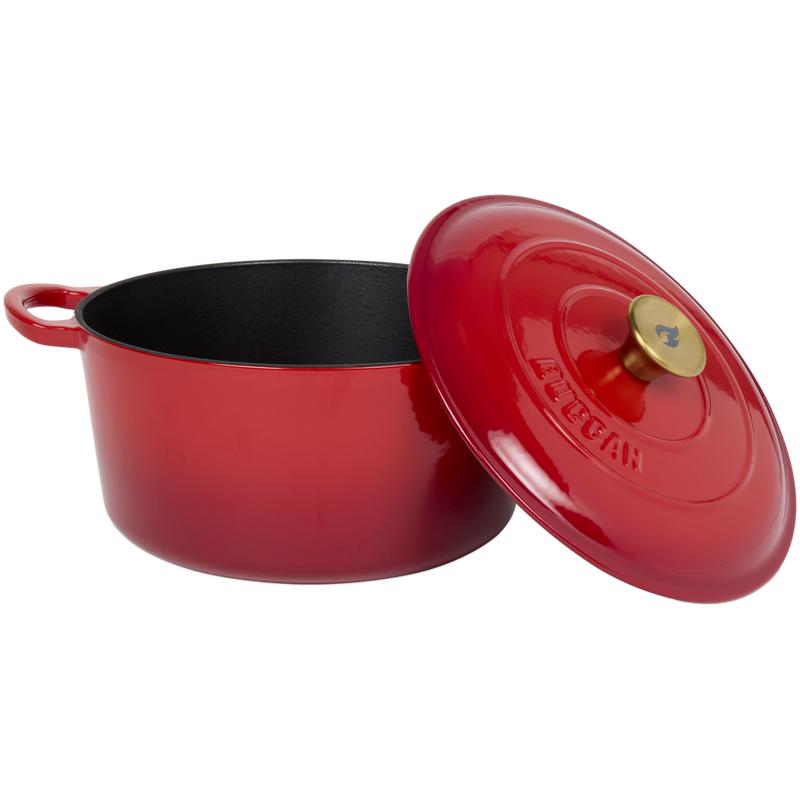 Gietijzeren braadpan - rood - 3