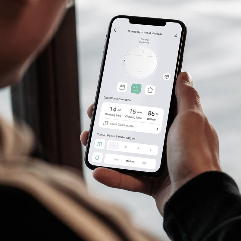 Hombli smart robotstofzuiger met dweilfunctie - wit - 3