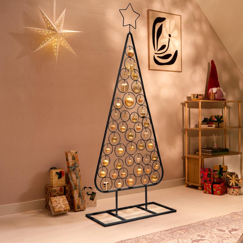 Metalen kerstboom - zwart - 1