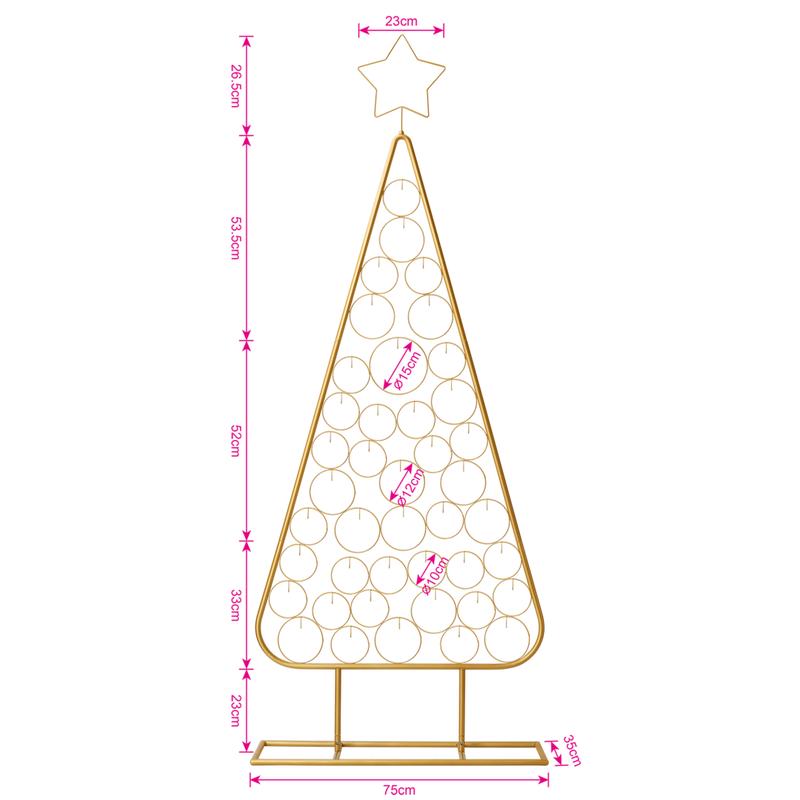 Metalen kerstboom - goud - 3