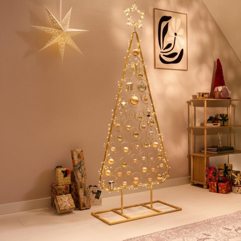 Metalen kerstboom - goud - 4