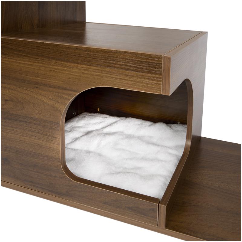 Kattenmeubel wandkast met krabpaal en huisje - 5