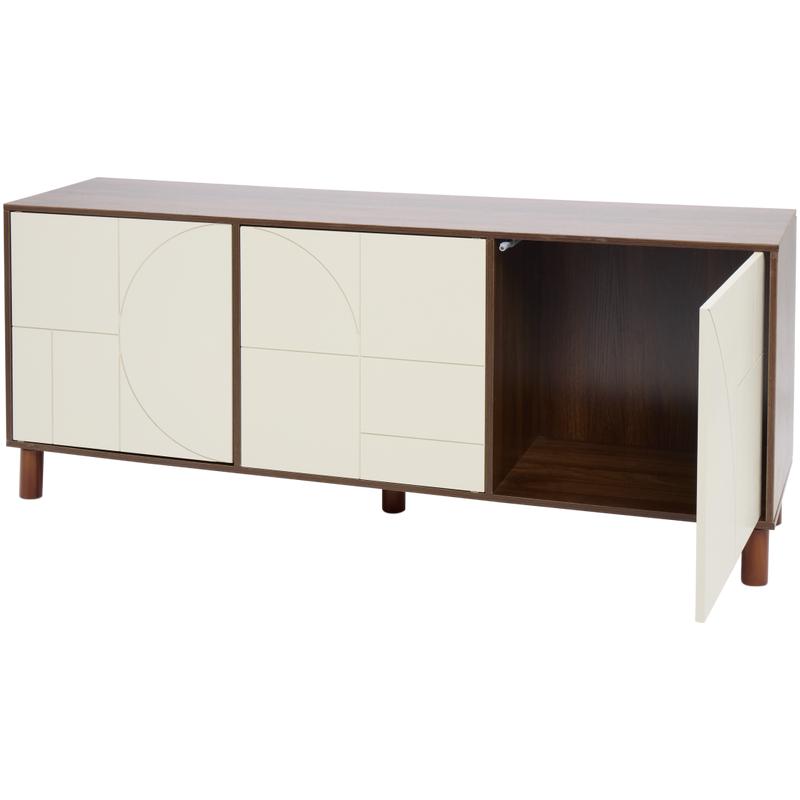 Tv-meubel met abstract design - beige/bruin - 5