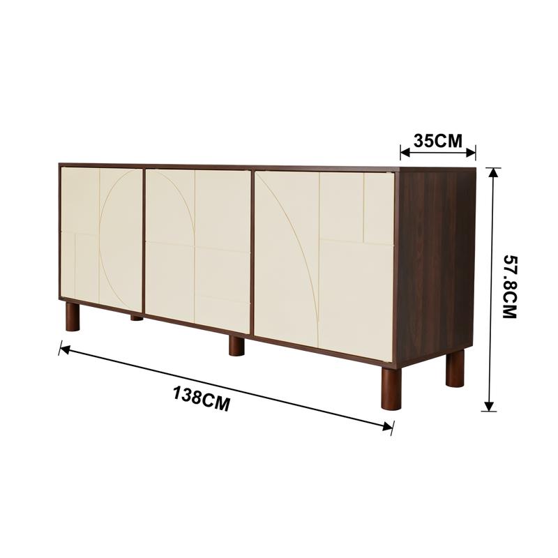 Tv-meubel met abstract design - beige/bruin - 3