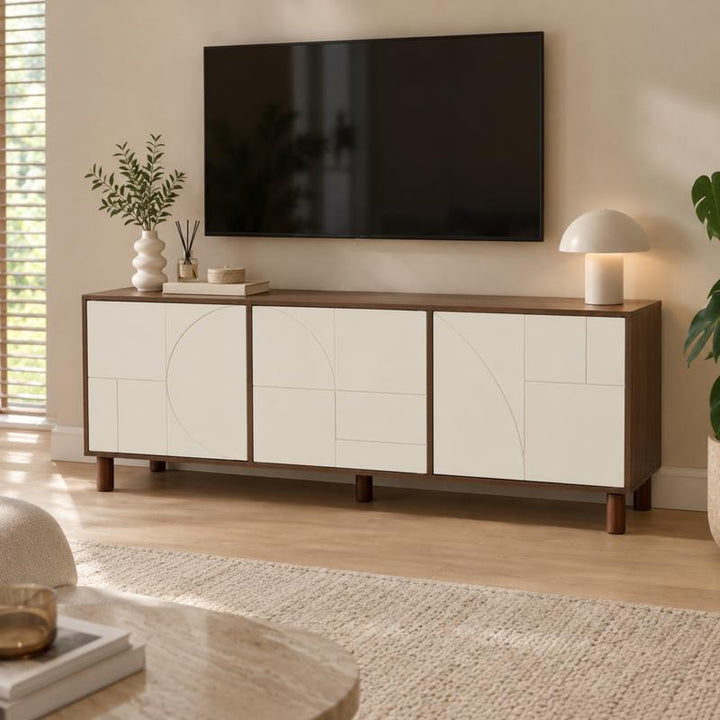 Tv-meubel met abstract design - beige/bruin - 1