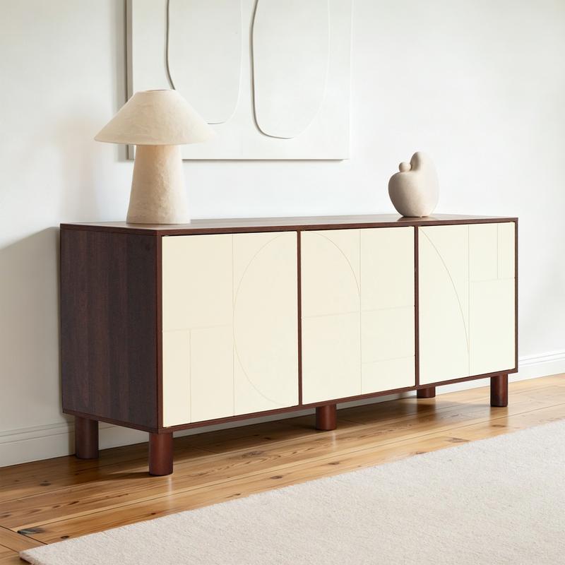 Tv-meubel met abstract design - beige/bruin - 4