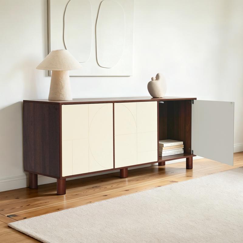 Tv-meubel met abstract design - beige/bruin - 10