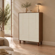 Wandkast met abstract design - beige/bruin - 1