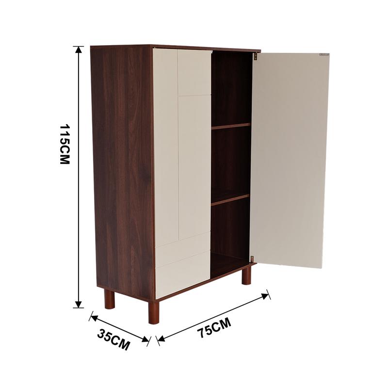 Wandkast met abstract design - beige/bruin - 3