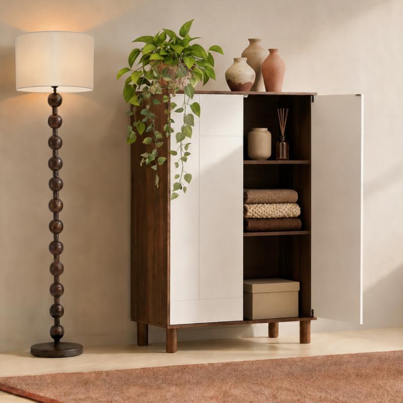 Wandkast met abstract design - beige/bruin - 5