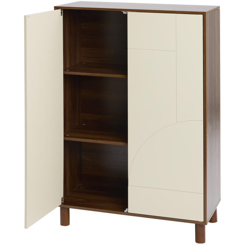 Wandkast met abstract design - beige/bruin - 4