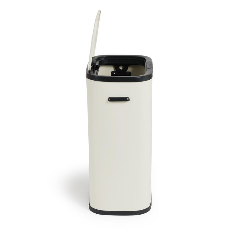 Prullenbak met drukdeksel - 60 liter - crème-wit - 7