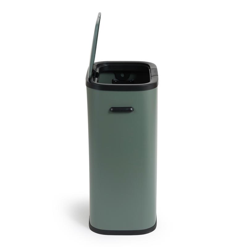 Prullenbak met drukdeksel - 60 liter - donkergroen - 8