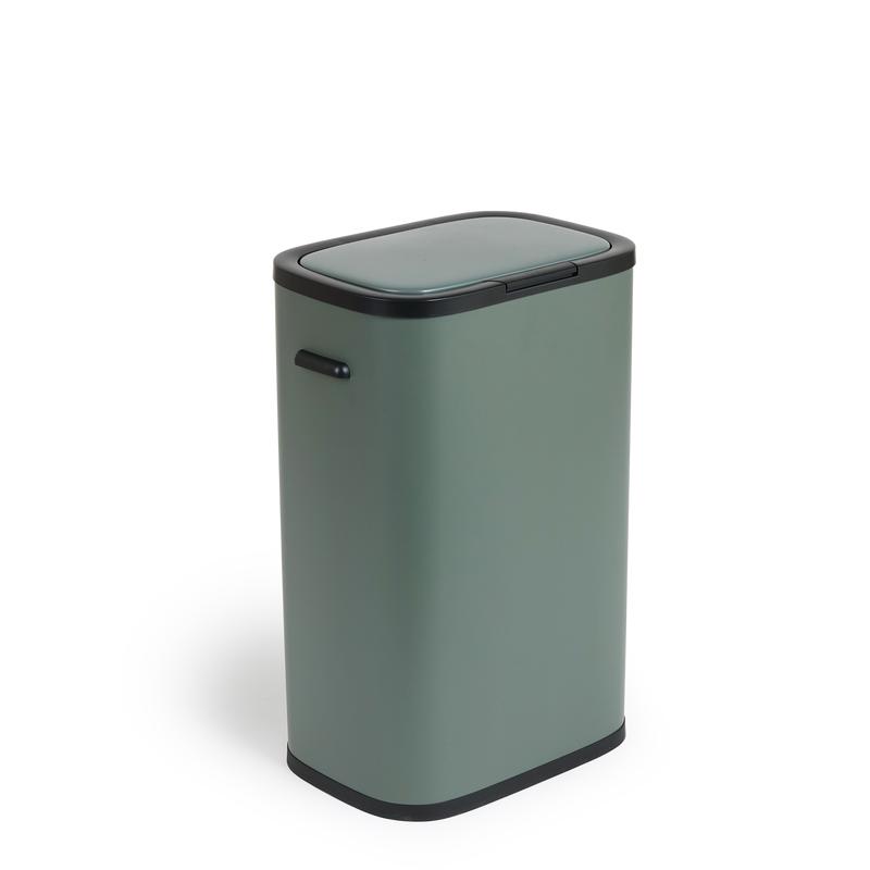 Prullenbak met drukdeksel - 60 liter - donkergroen - 2