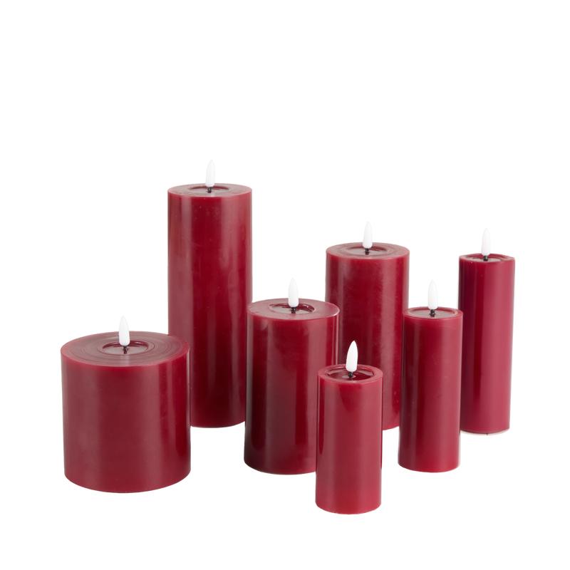 Luxe set ledkaarsen 7-delig - rood - 2