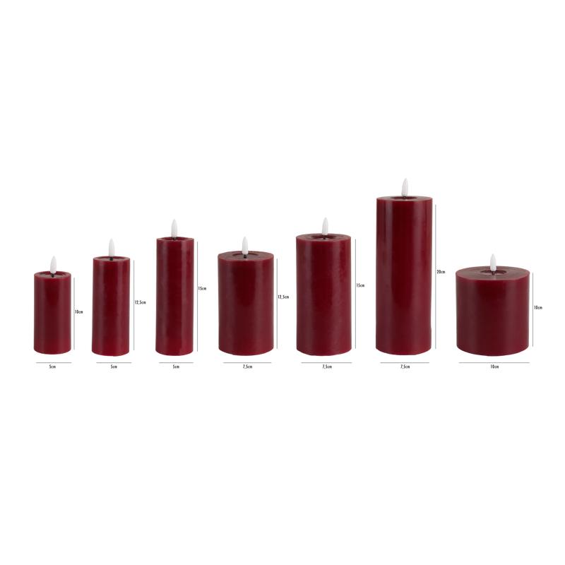 Luxe set ledkaarsen 7-delig - rood - 3