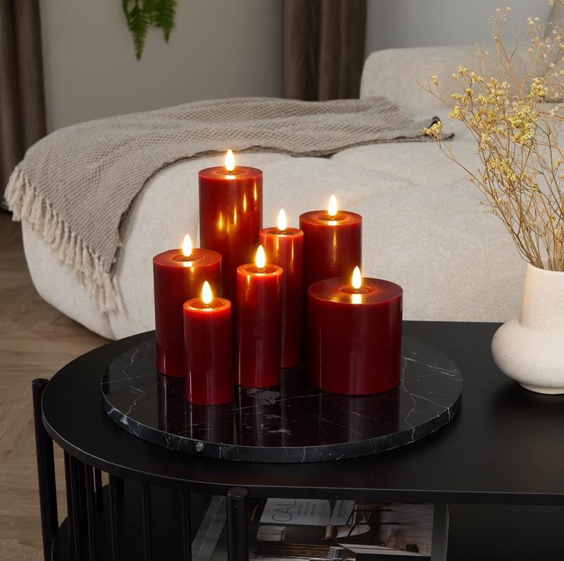 Luxe set ledkaarsen 7-delig - rood - 1