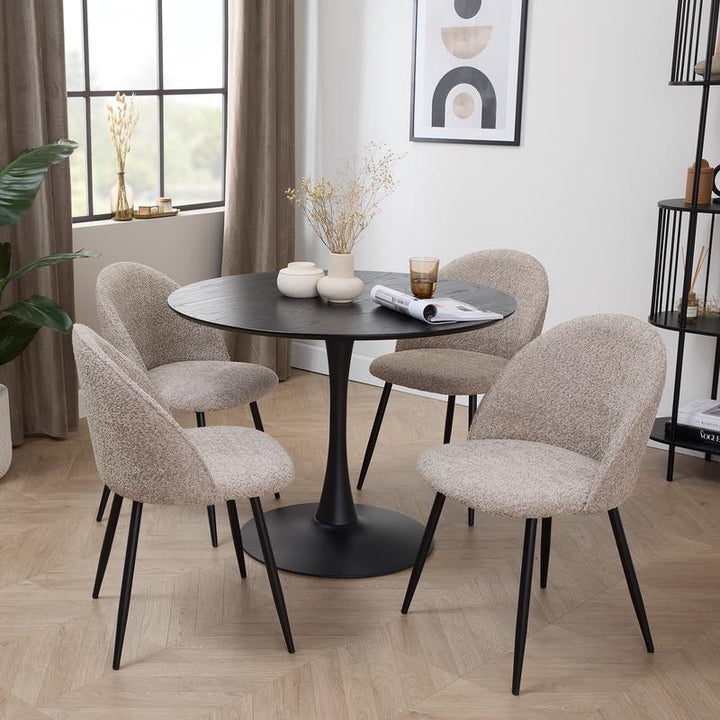 Stoelen bouclé - 2 stuks - Soft Taupe - 1