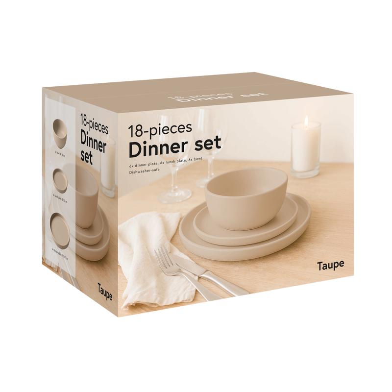 Serviesset - mat taupe - 7
