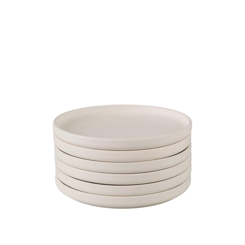 Serviesset - mat crème-wit - 6