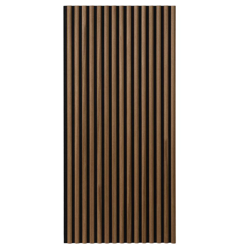 Akoestische wandpanelen met halfronde latjes - walnoot - 5