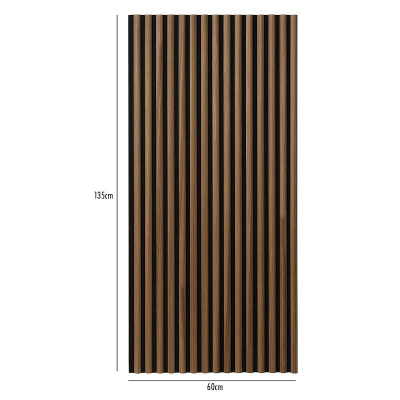 Akoestische wandpanelen met halfronde latjes - walnoot - 9