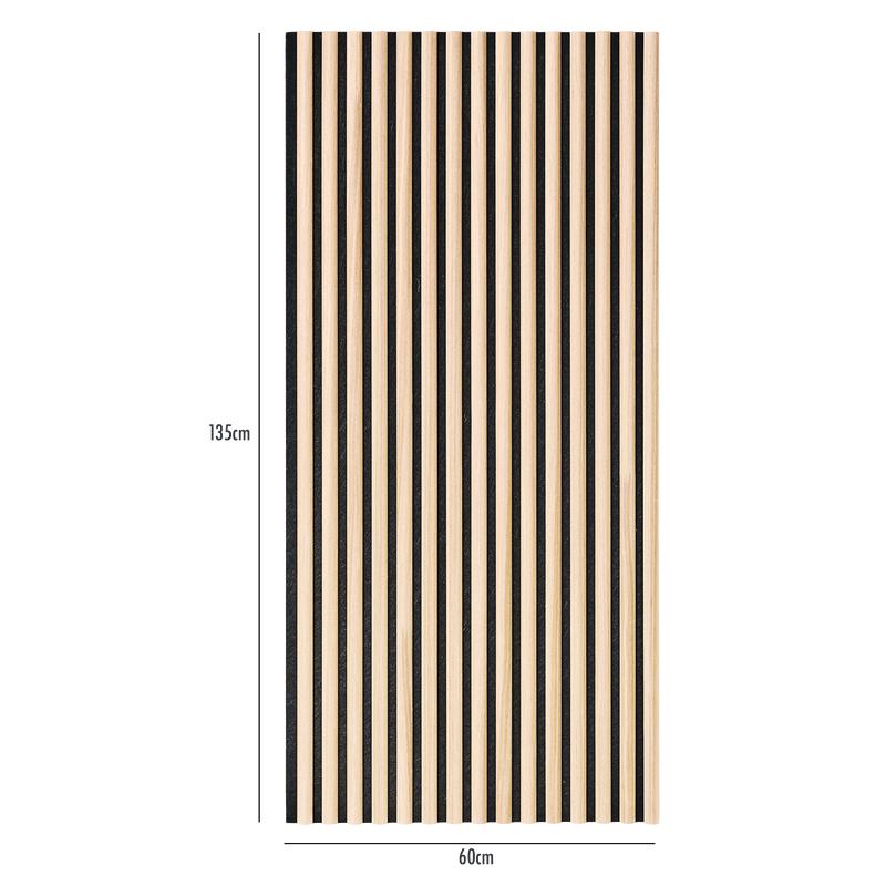 Akoestische wandpanelen met halfronde latjes - licht eiken - 9