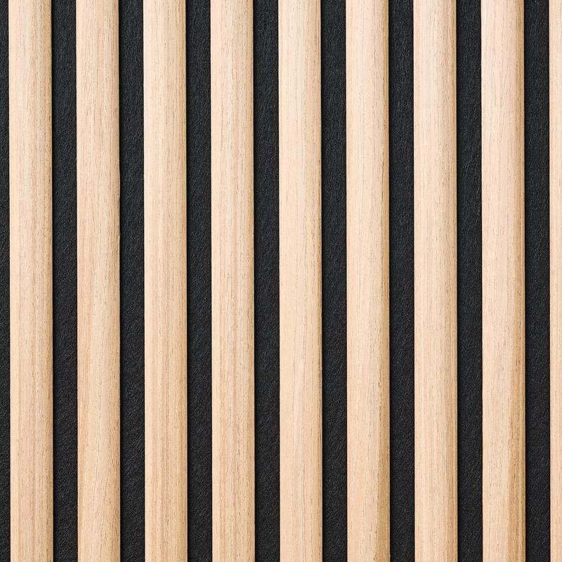 Akoestische wandpanelen met halfronde latjes - licht eiken - 8