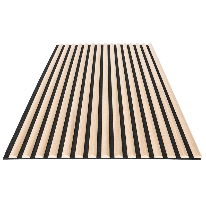 Akoestische wandpanelen met halfronde latjes - licht eiken - 2