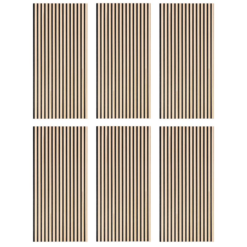 Akoestische wandpanelen met halfronde latjes - licht eiken - 4