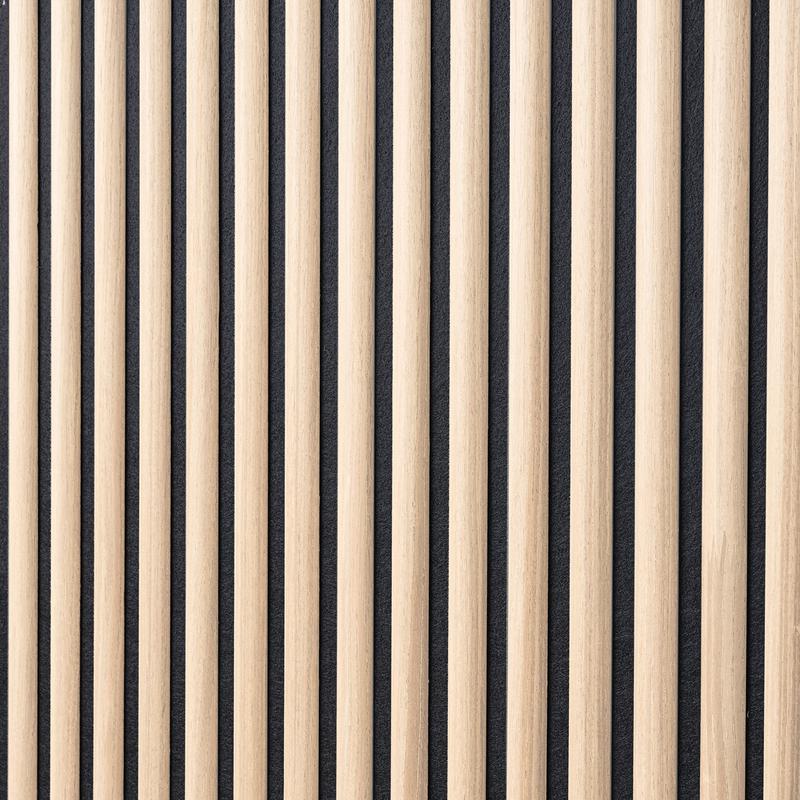 Akoestische wandpanelen met halfronde latjes - licht eiken - 6
