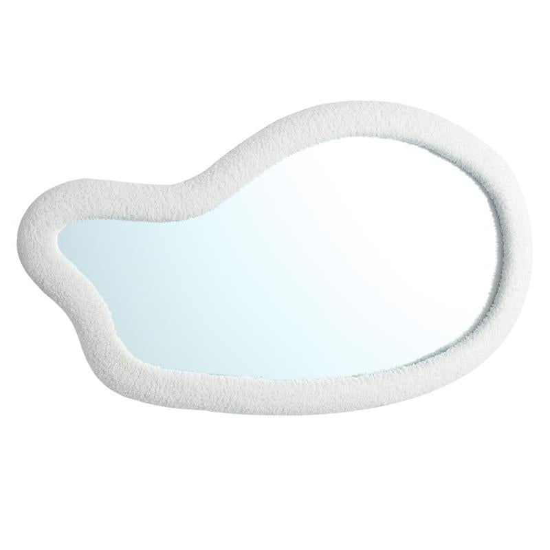 Bouclé spiegel met organische vorm - 4
