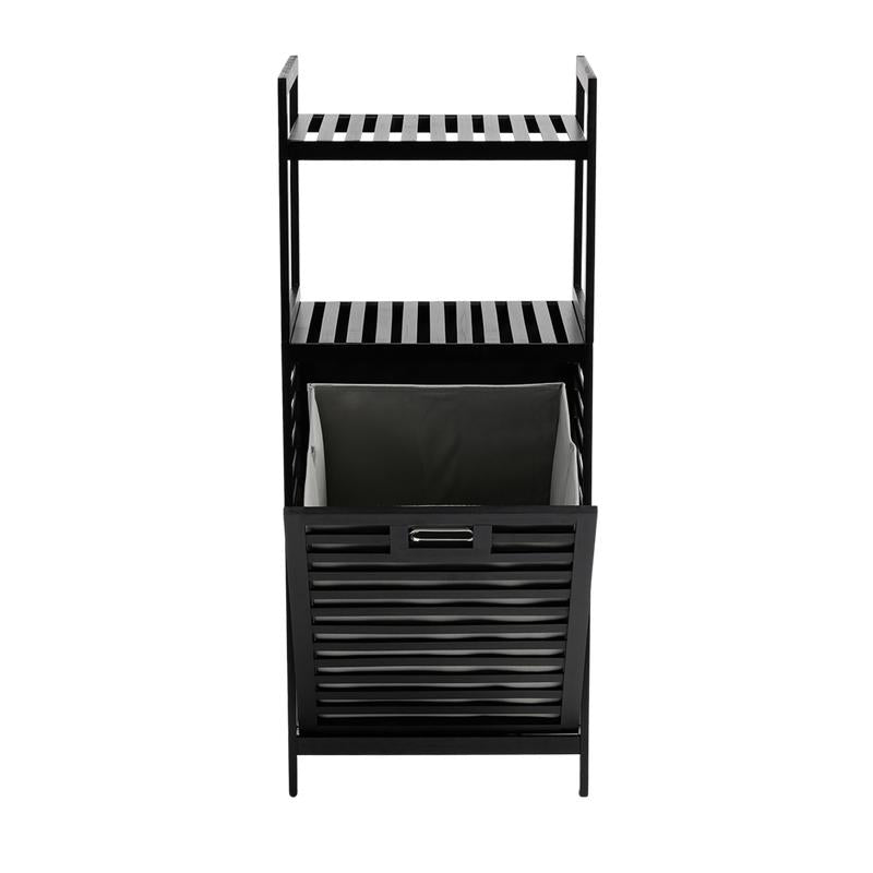 Luxe bamboe wasmand - zwart - 8