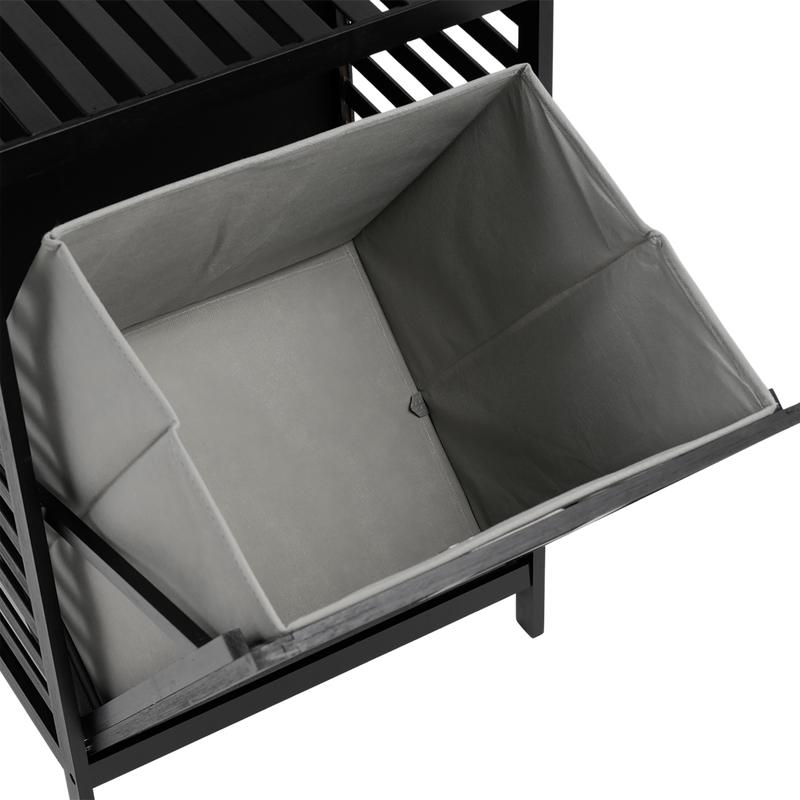 Luxe bamboe wasmand - zwart - 6