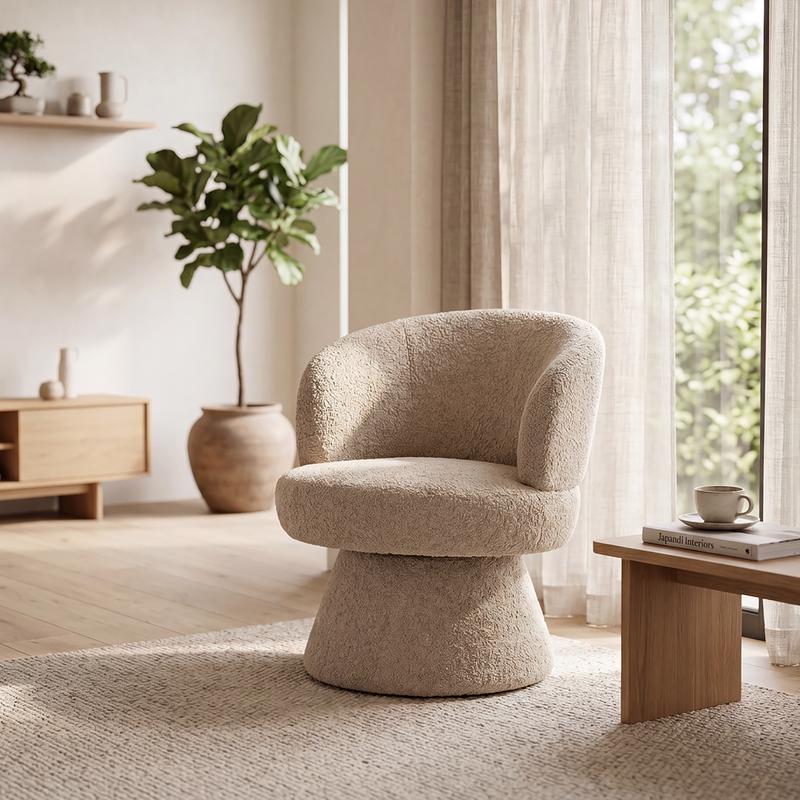 Draaifauteuil bouclé - taupe - 1