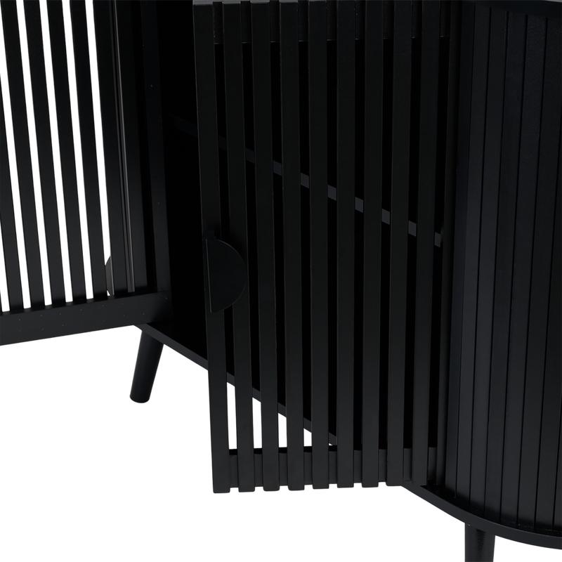 Ovaal dressoir met latjes - zwart - 9