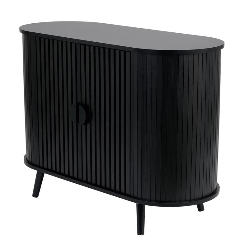Ovaal dressoir met latjes - zwart - 3