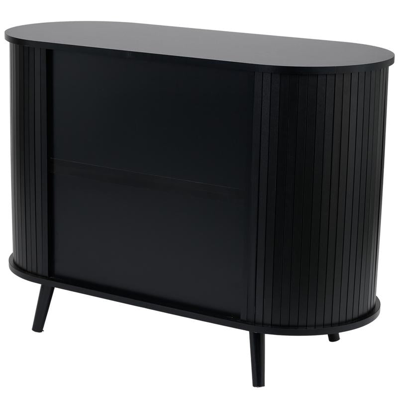 Ovaal dressoir met latjes - zwart - 7