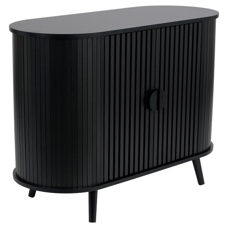 Ovaal dressoir met latjes - zwart - 2