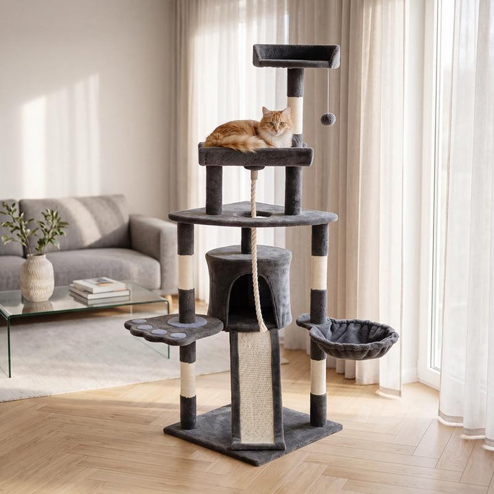 Krabpaal voor katten met sisal - grijs - 1