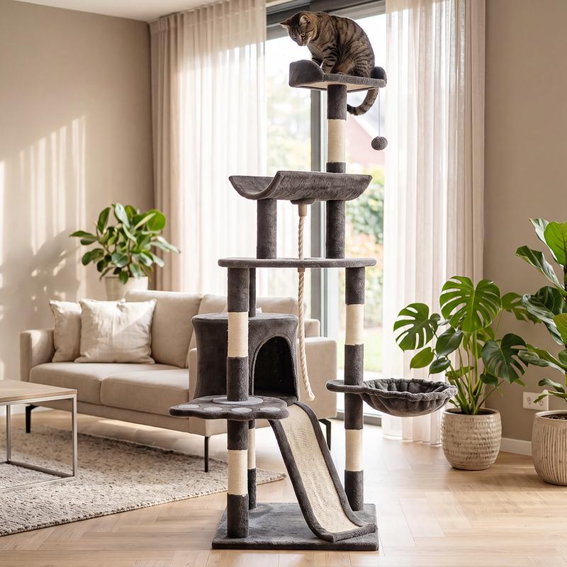 Krabpaal voor katten met sisal - grijs - 3
