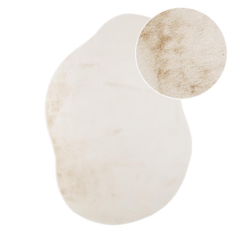 Organisch vloerkleed - crème - 3