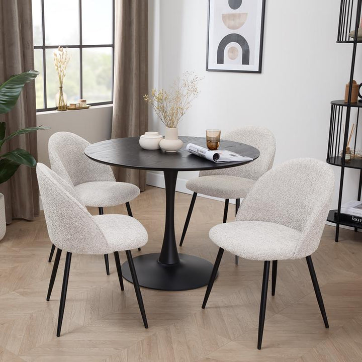 Stoelen bouclé - 2 stuks - Crème - 1