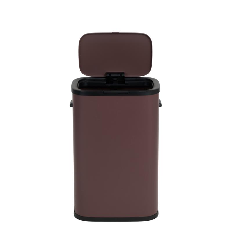 Prullenbak met drukdeksel - 60 liter - bordeauxrood - 4